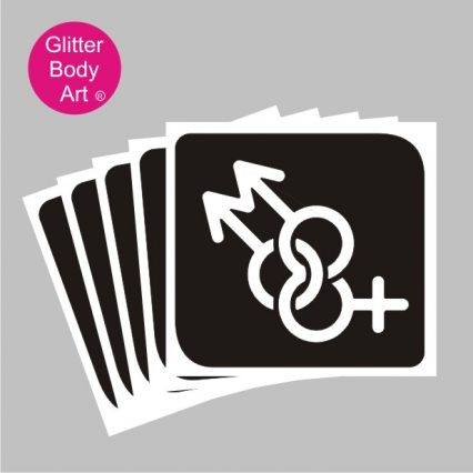 Bisexual temporary tattoo stencil