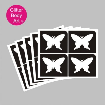 four mini butterfly temporary tattoo stencils