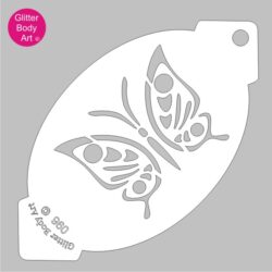 open winged butterfly facepaint stencil