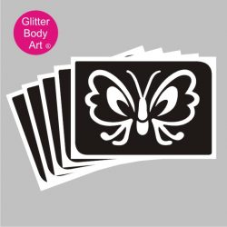 pretty butterfly with open wings, temporary tattoo stencil