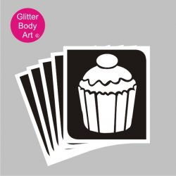 Cupcake temporary tattoo stencil, cupcake stencil template for temporary tattoos