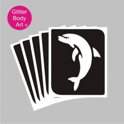 dolphin stencil, sea life temporary tattoo stencil