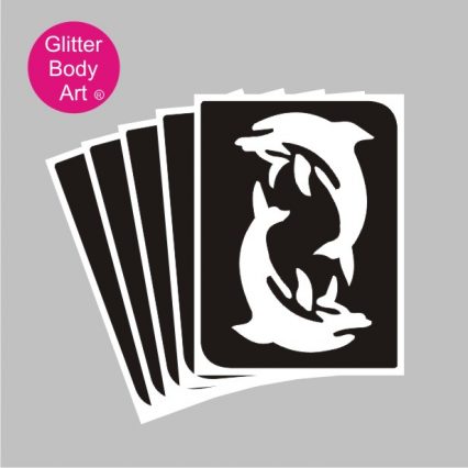 dolphins dancing temporary tattoo stencil