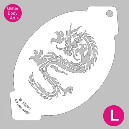 dragon facepainting stencil - dragon bodypainting stencil