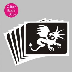 cute baby dragon temporary tattoo stencill for glitter tattoos