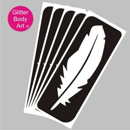 beautiful feather temporary tattoo stencil for glitter tattoos