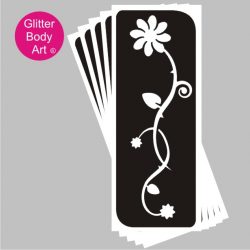 beautiful daisy on long stem temporary tattoo stencil for back or arm
