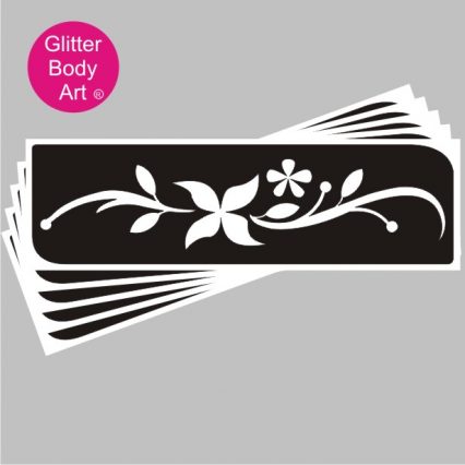 flower armband, henna style temporary tattoo stencil for glitter tattoos and ink tattoos