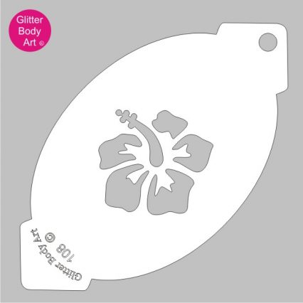 hibiscus flower face paint stencil