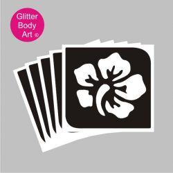 hibiscus flower with five petals temporary tattoo stencil