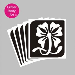 large swirly flower temporary tattoo stencil