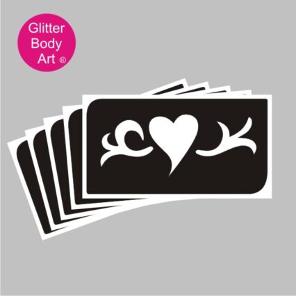 heart vine temporary tattoo stencil for glitter tattoos