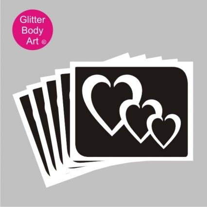 tripe hearts temporary tattoo stencil