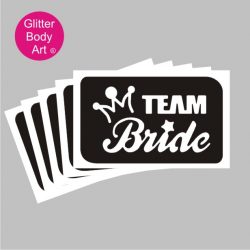 Team Bridge hen party stencil for temporary tattoos