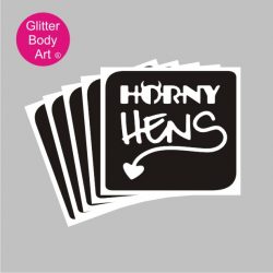 Horny hens glitter tattoo stencil for temporary tattoo