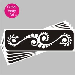 circular floral plant glitter tattoo stencil for lower back or arm