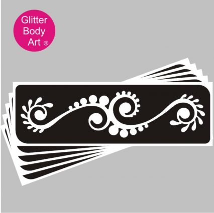 circular floral plant glitter tattoo stencil for lower back or arm