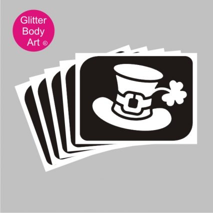 irish leprechaun hat temporary tattoo stencil for glitter tattoos, irish rugby