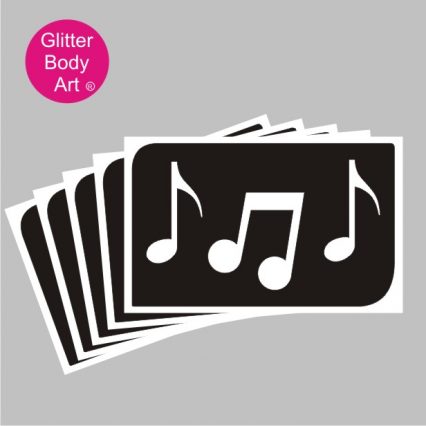 Musical notes temporary tattoo stencil for glitter tattoos