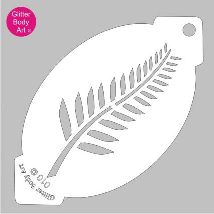 new zealand fern face paint stencil, rugby facepainting stencil