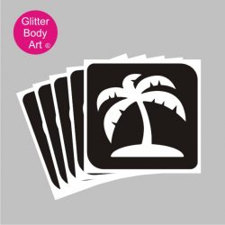 large palm tree on island temporary tattoo stencil, moana stencil, Hawaiian party design