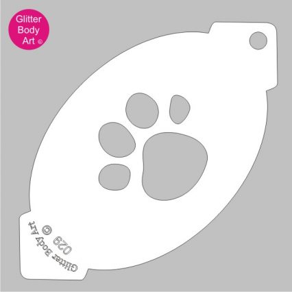 one large animal paw print facepaint stencil
