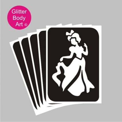 snow white temporary tattoo stencil for glitter tattoos