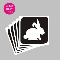 bunny rabbit glitter tattoo stencil, easter bunny temporary tattoo