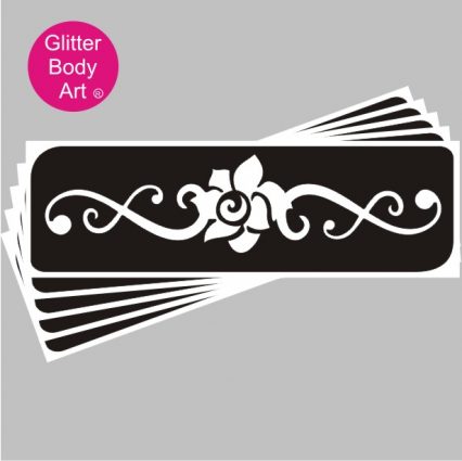 Rose Back temporary tattoo stencil for creating glitter tattoos