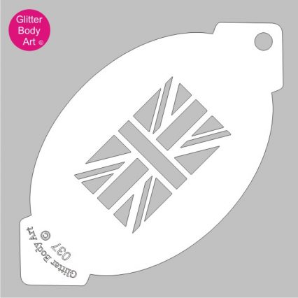 King charles coronation jack flag face paint stencil, British face painting template