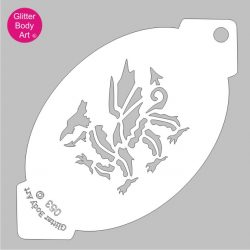 welsh dragon facepaint stencil, welsh rugby dragon stencil template