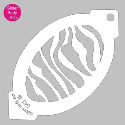 Zebra body painting stencil, animal facepainting template