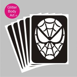 set of 5 spiderman temporary tattoo stencils for children's superhero parties