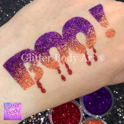 Halloween Boo Glitter Tattoo, Halloween temporary tattoos for kids