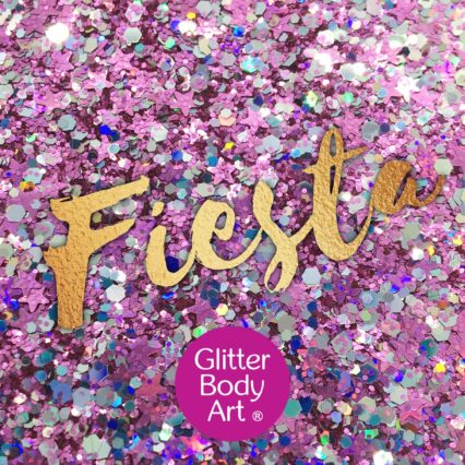 chunky festival glitter makeup for the face