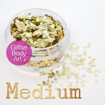 gold chunky holographic festival glitter makeup