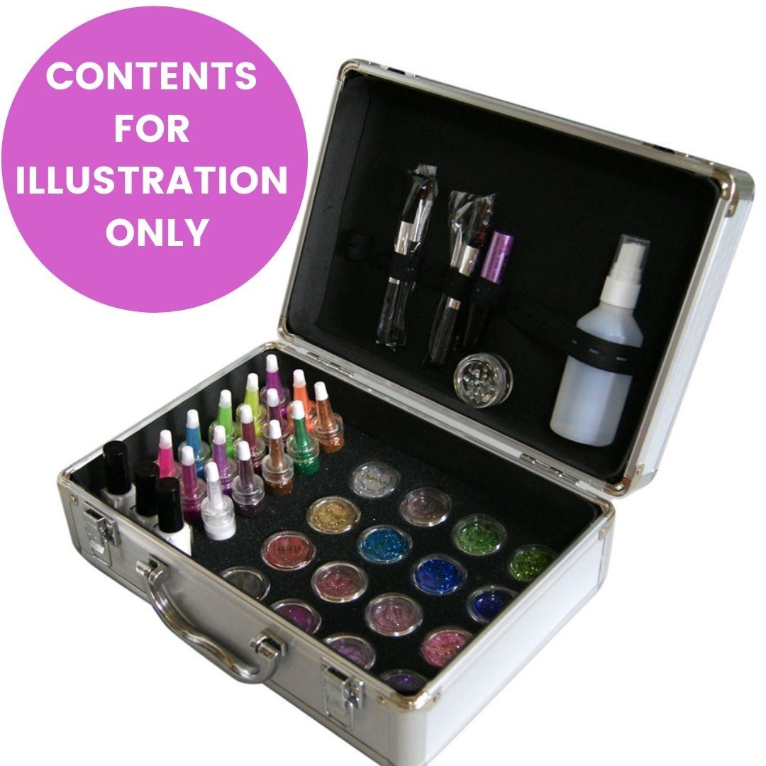 Empty beauty case for storing makeup and glitter, beauty box