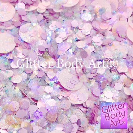 candy floss pink chunky festival glitter makeup