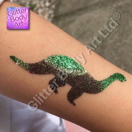 Dinosaur temporary tattoo glitter stencil