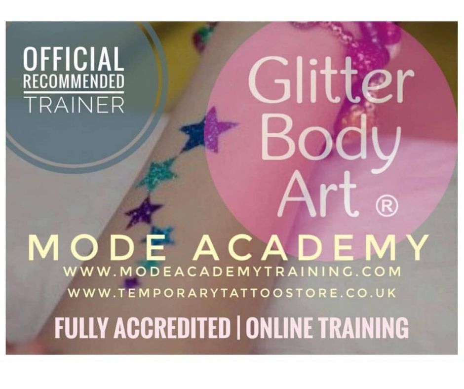 glitter tattoo course with mode academy and glitter body art