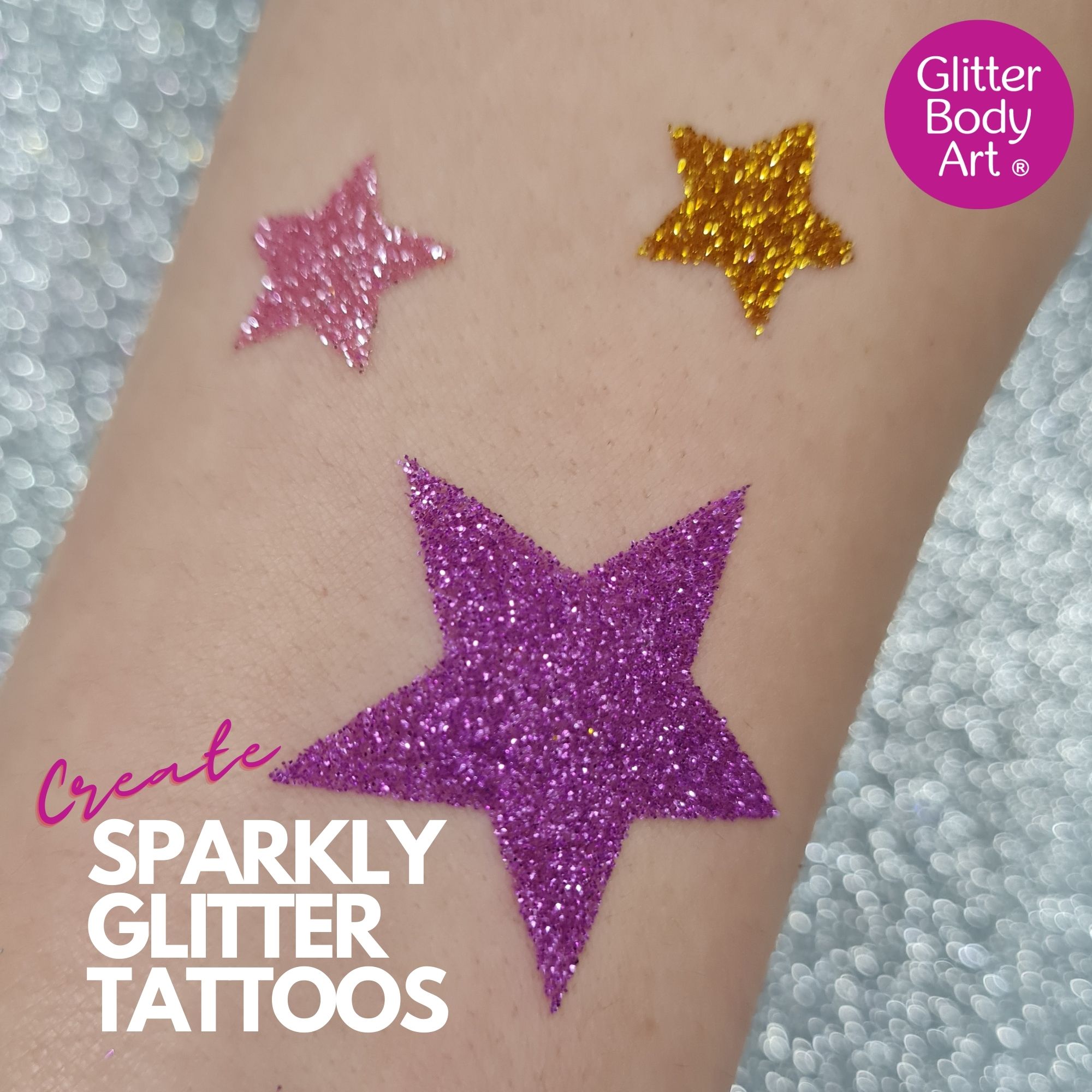 create sparkly glitter tattoos with stencils