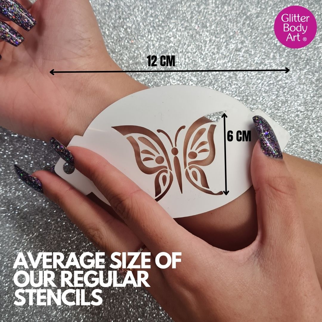 Average size of face paint stencil - facepainters kit craft stencil