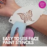 Glitter Body Art plastic face paint stencil for creating kids facepaint parties