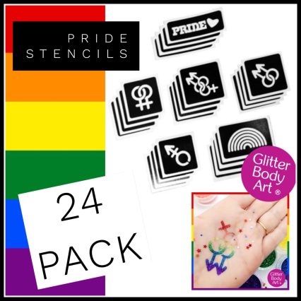 Gay Pride Glitter Tattoo Stencils, adult parties and gay pride parades LBGT events