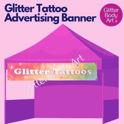 Glitter Tattoo Promo Banner for advertising and marketing glitter tattoos