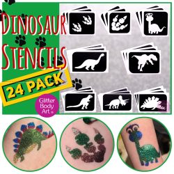 Dinosaur glitter tattoo stencils for boys dinosaur birthday party theme