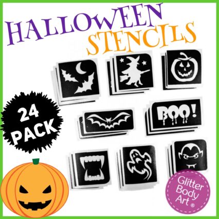 Halloween glitter tattoo stencils 24 pack of Halloween stencils for temporary tattoos