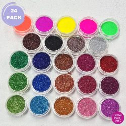 Glitter for glitter tattoo collection of 24 loose glitter colours