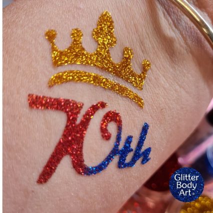 Jubilee glitter tattoo stencil for jubilee temporary tattoos