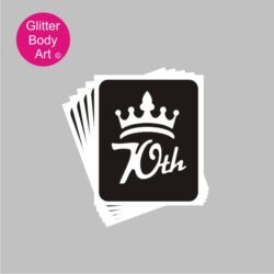 70th jubilee glitter tattoo crown stencil for temporary tattoos